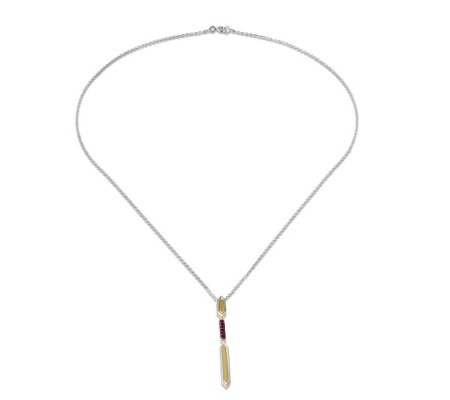 10KY+SK925 Necklace Created Ruby (N310529CRUY0SK)