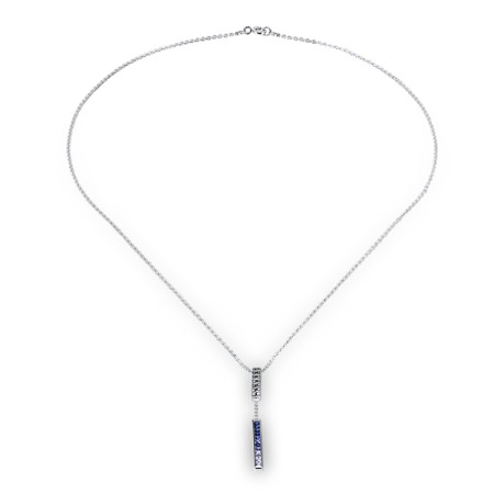 Sterling Silver Necklace Created Sapphire (N310544CRSSL925)