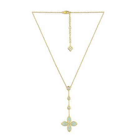 Brass w/ Yellow Gold Plating Necklace Enamel,Swarovski 001 (N311251EA2BRY)