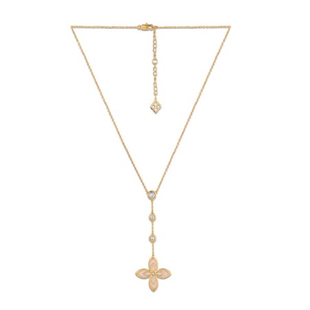 Brass w/ Rose Gold Plating Necklace Enamel,Swarovski 001 (N311251EA4BRR)