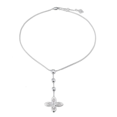 Brass w/ White Gold Plating Necklace Enamel,Swarovski (N311251EA8BRW)