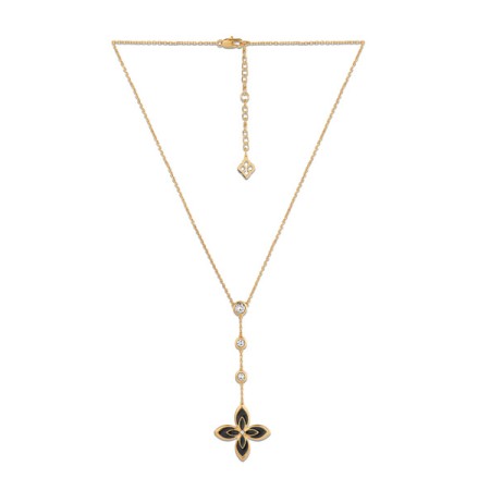 Brass w/ Rose Gold Plating Necklace Enamel,Swarovski 001 (N311251EABRR)