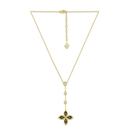 Brass w/ Yellow Gold Plating Necklace Enamel,Swarovski 001 (N311251EABRY)