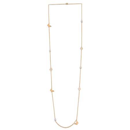 Brass w/ Rose Gold Plating Necklace Crystal (Chaton Gold Foiled #001),Enamel (N311259EA1BRR)