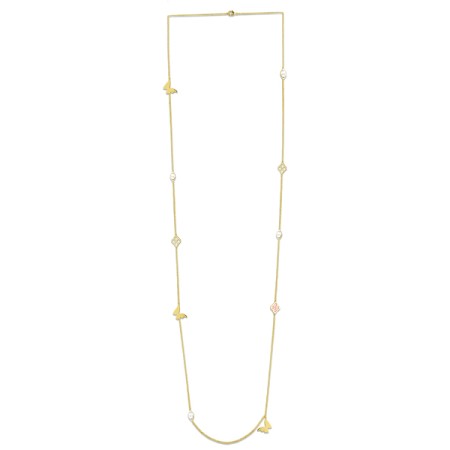 Brass w/ Yellow Gold Plating Necklace Crystal (Chaton Gold Foiled #001),Enamel (N311259EA1BRY)