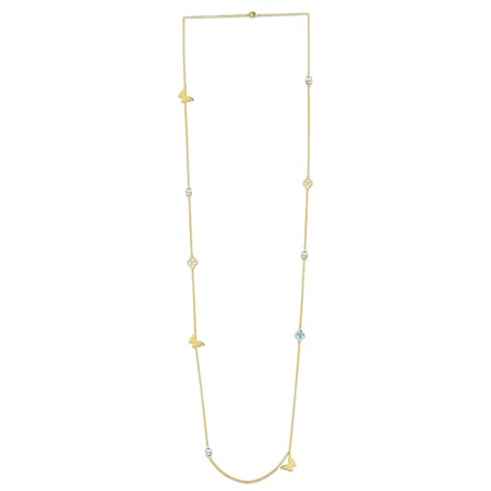 Brass w/ Yellow Gold Plating Necklace Crystal ,Enamel (N311259EA4BRY)