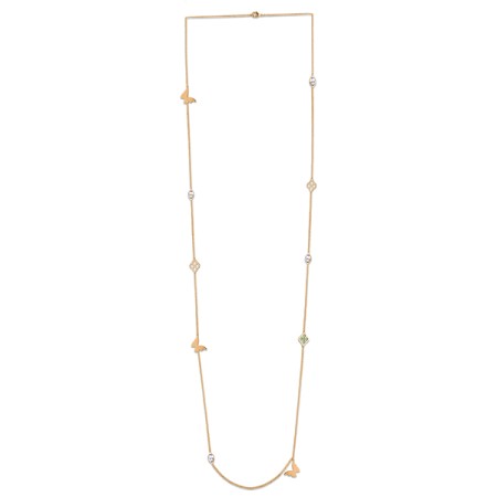 Brass w/ Rose Gold Plating Necklace Crystal (Chaton Gold Foiled #001),Enamel (N311259EA7BRR)