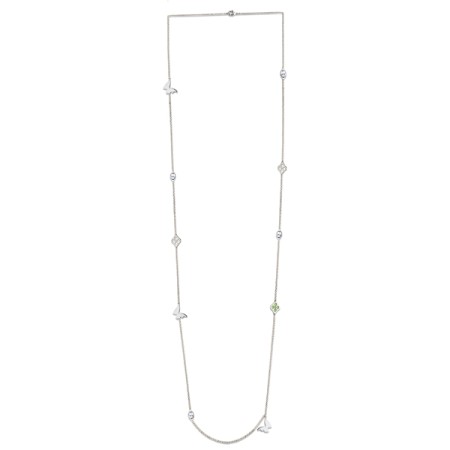 Brass w/ White Gold Plating Necklace Crystal (Chaton Gold Foiled #001),Enamel (N311259EA7BRW)