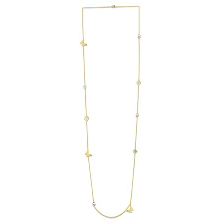 Brass w/ Yellow Gold Plating Necklace Crystal (Chaton Gold Foiled #001),Enamel (N311259EA7BRY)