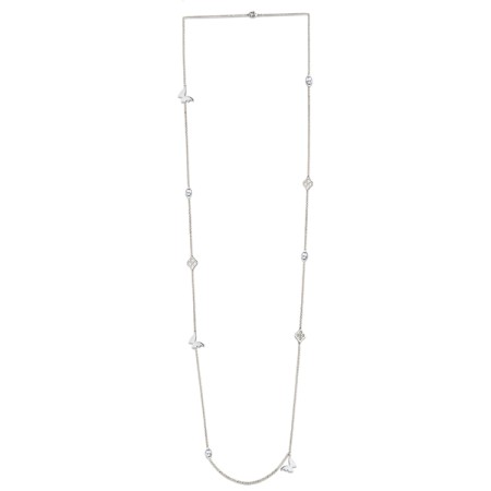 Brass w/ White Gold Plating Necklace Crystal (Chaton Gold Foiled #001),Enamel (N311259EA8BRW)
