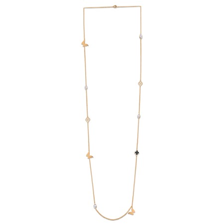 Brass w/ Rose Gold Plating Necklace Crystal (Chaton Gold Foiled #001),Enamel (N311259EABRR)