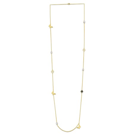 Brass w/ Yellow Gold Plating Necklace Crystal (Chaton Gold Foiled #001),Enamel (N311259EABRY)