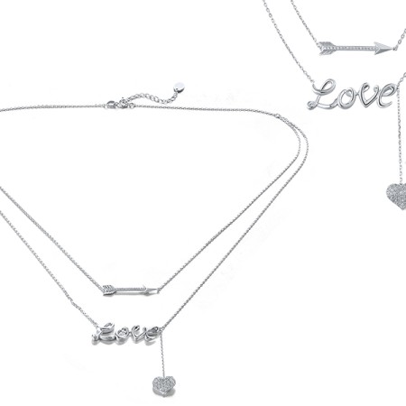 Sterling Silver Necklace White Cubic Zirconia (N311306WCZSL925)