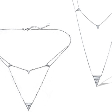 Sterling Silver Necklace White Cubic Zirconia (N311309WCZSL925)