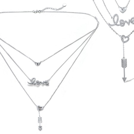 Sterling Silver Necklace White Cubic Zirconia (N311316WCZSL925)