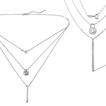 Sterling Silver Necklace White Cubic Zirconia (N311319WCZSL925)