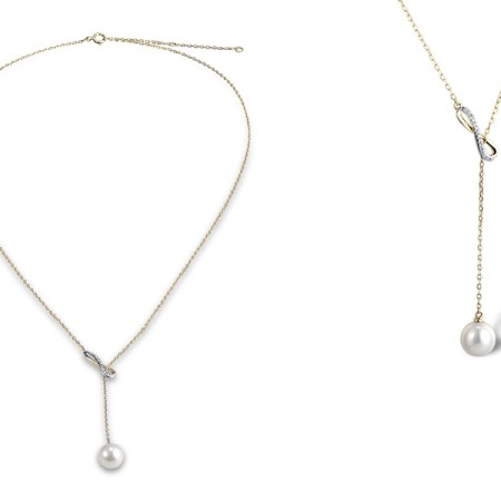 9KYW Necklace Diamond,Fresh Water White Pearl (N311628FWP9KYW)