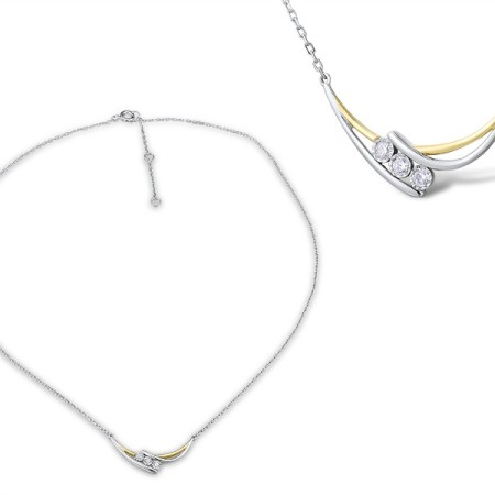 9TT Necklace White Cubic Zirconia (N311657AWCZ9TT)