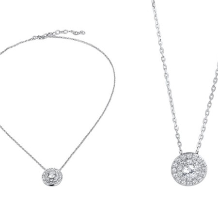 Sterling Silver Necklace White Cubic Zirconia (N312046WCZSL925)