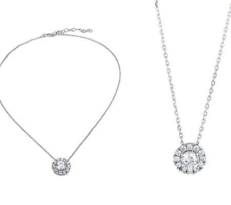 Sterling Silver Necklace White Cubic Zirconia (N312047WCZSL925)