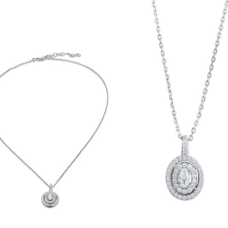 Sterling Silver Necklace White Cubic Zirconia (N312048WCZSL925)