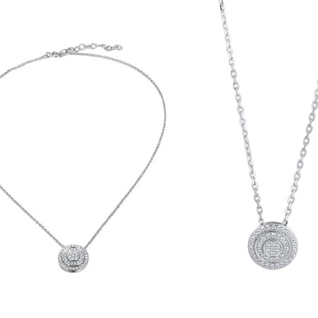 Sterling Silver Necklace White Cubic Zirconia (N312049WCZSL925)