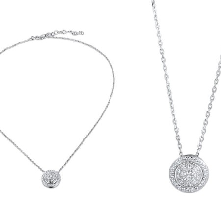 Sterling Silver Necklace White Cubic Zirconia (N312050WCZSL925)