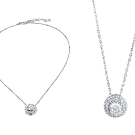 Sterling Silver Necklace White Cubic Zirconia (N312052WCZSL925)