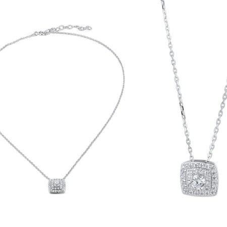 Sterling Silver Necklace White Cubic Zirconia (N312053WCZSL925)