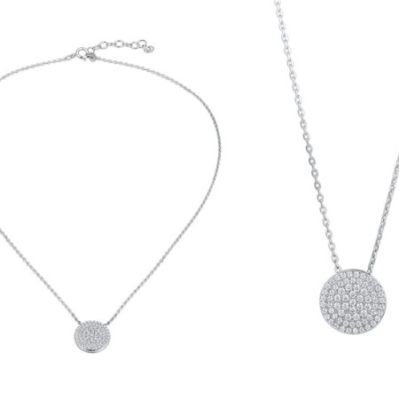 Sterling Silver Necklace White Cubic Zirconia (N312054WCZSL925)