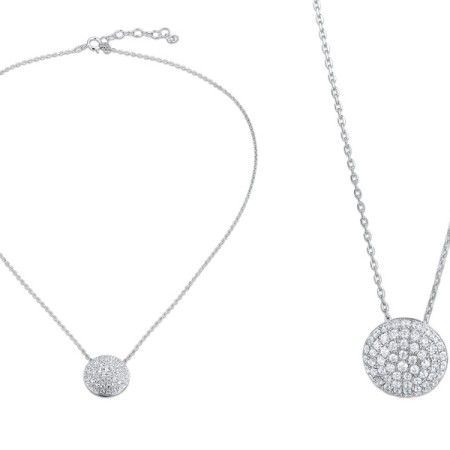 Sterling Silver Necklace White Cubic Zirconia (N312056WCZSL925)