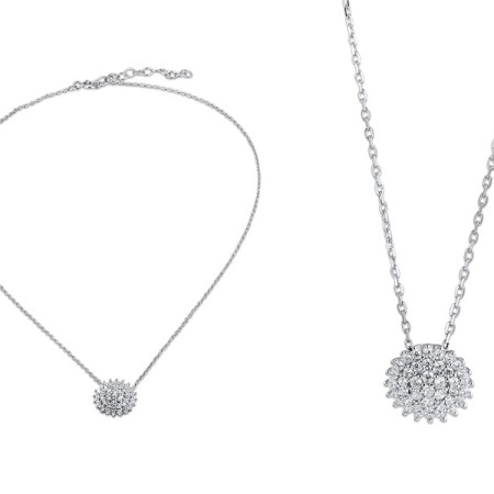 Sterling Silver Necklace White Cubic Zirconia (N312057WCZSL925)