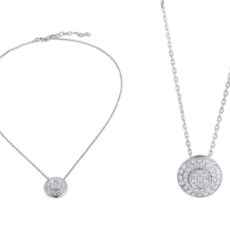 Sterling Silver Necklace White Cubic Zirconia (N312059WCZSL925)