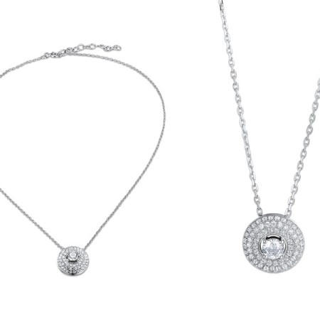 Sterling Silver Necklace White Cubic Zirconia (N312060WCZSL925)