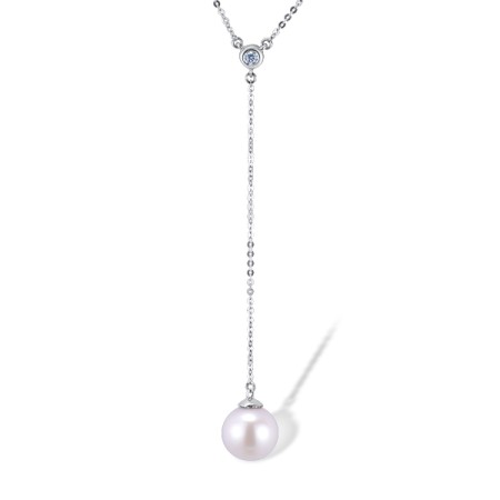 14KW Necklace Fresh Water White Pearl,Diamond (N312144AFWP14KW)