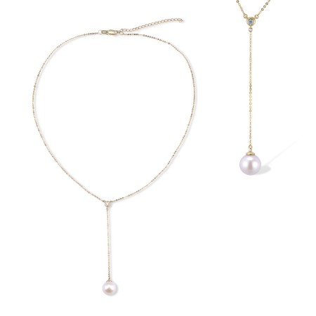 14KY Necklace Diamond,Fresh Water White Pearl (N312144AFWP14KY)