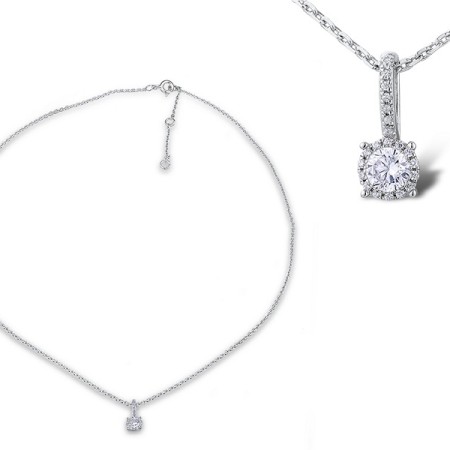 Sterling Silver Necklace White Cubic Zirconia (N312464AWCZSL925)