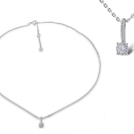 Sterling Silver Necklace White Cubic Zirconia (N312464WCZSL925)