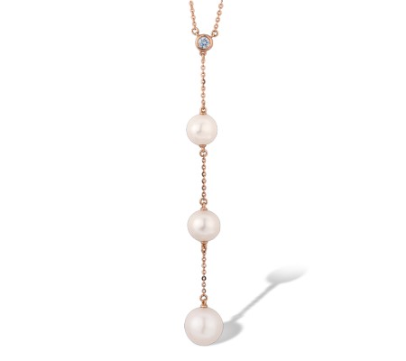 14KR Necklace Diamond,Fresh Water White Pearl (N312477FWP14KR)