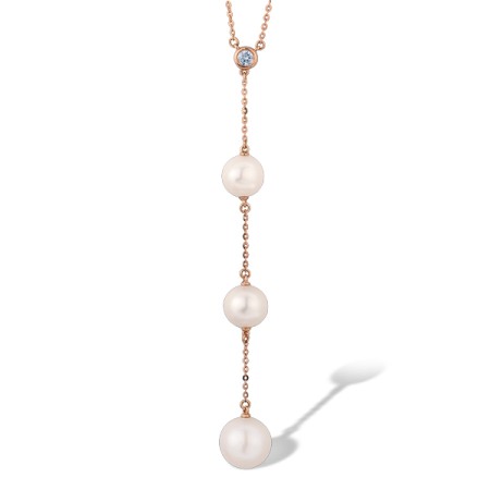 14KR Necklace Diamond,Fresh Water White Pearl (N312477FWP14KR)