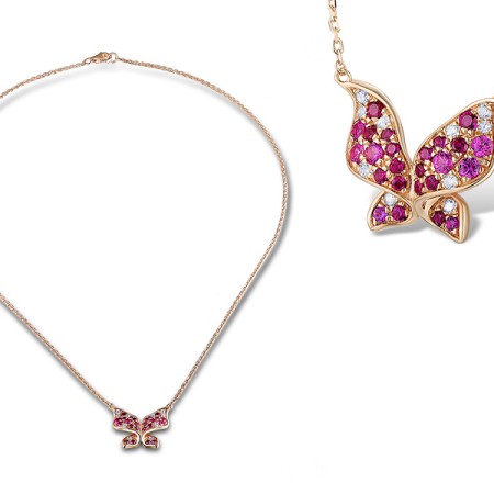 14KR Necklace Diamond,Ruby (N312889RUY14KR)