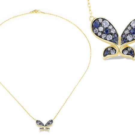 14KYB Necklace Blue Sapphire,Diamond (N312890SAP14KYB)