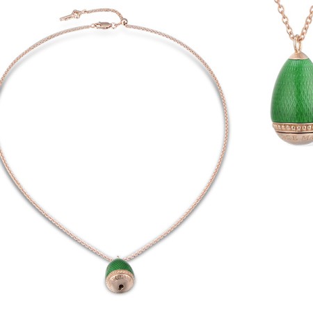 Sterling Silver w/ IONIC ROSE PLATING Necklace Enamel (N314106ENASQ925)