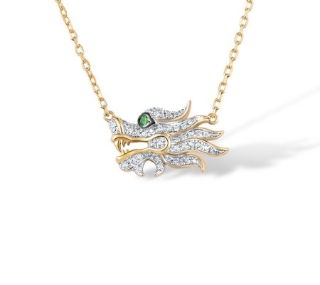 14KYWB Necklace Diamond,Green Garnet (N316392GNG14KYWB)