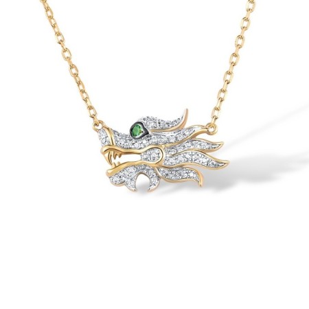 14KYWB Necklace Diamond,Green Garnet (N316392GNG14KYWB)