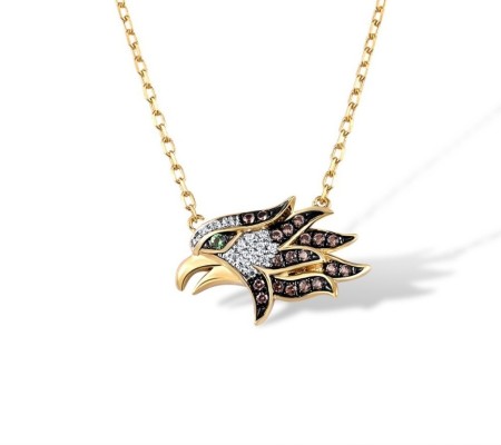 14KYWB Necklace Brown Diamond,Diamond,Green Garnet (N316393GBR14KYWB)