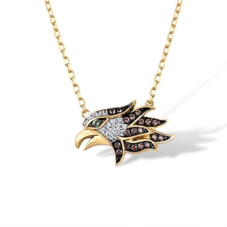 14KYWB Necklace Brown Diamond,Diamond,Green Garnet (N316393GBR14KYWB)