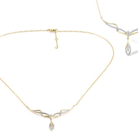 14KYW Necklace Diamond (N318931DIA14KYW)