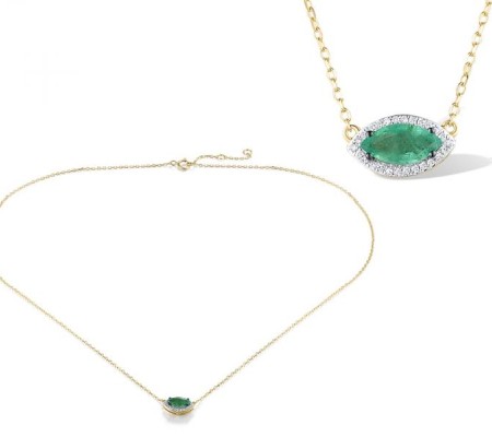 14KYWB Necklace Diamond,Emerald (N319068EMR14KYWB)