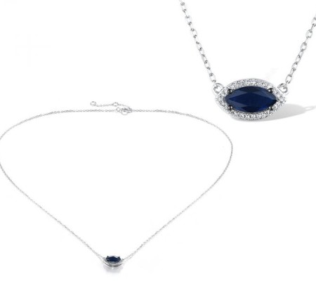 14KWB Necklace Diamond,Blue Sapphire (N319068SAP14KWB)